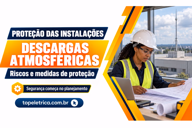 DESCARGAS ATMOSFÉRICAS: Riscos e medidas de proteção. Fotografia ilustrativa de planejamento da proteção contra descargas atmosféricas.