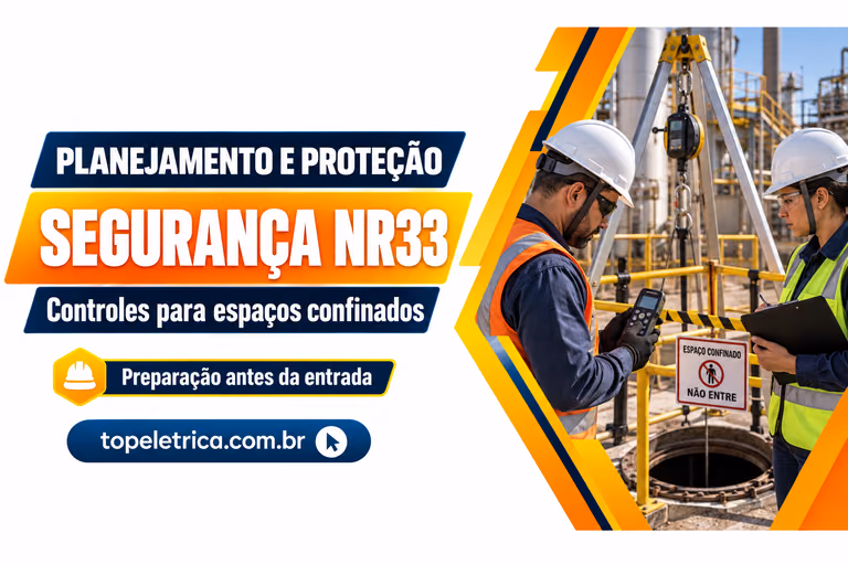 SEGURANÇA NR33: Controles para espaços confinados. Fotografia ilustrativa de equipe e equipamentos do lado de fora de um espaço confinado.