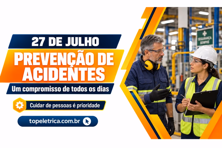 PREVENÇÃO DE ACIDENTES: Um compromisso de todos os dias. Fotografia ilustrativa de orientação de segurança no ambiente de trabalho.