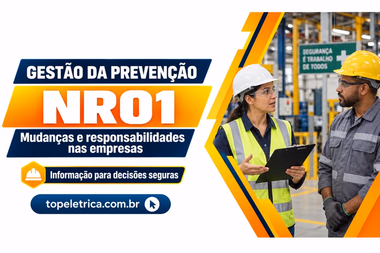 NR01: Mudanças e responsabilidades nas empresas. Fotografia ilustrativa de orientação de segurança no ambiente de trabalho.
