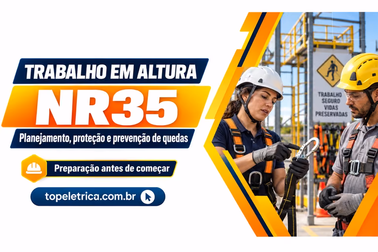 NR35: Planejamento, proteção e prevenção de quedas. Fotografia ilustrativa de inspeção de equipamentos em área de treinamento.