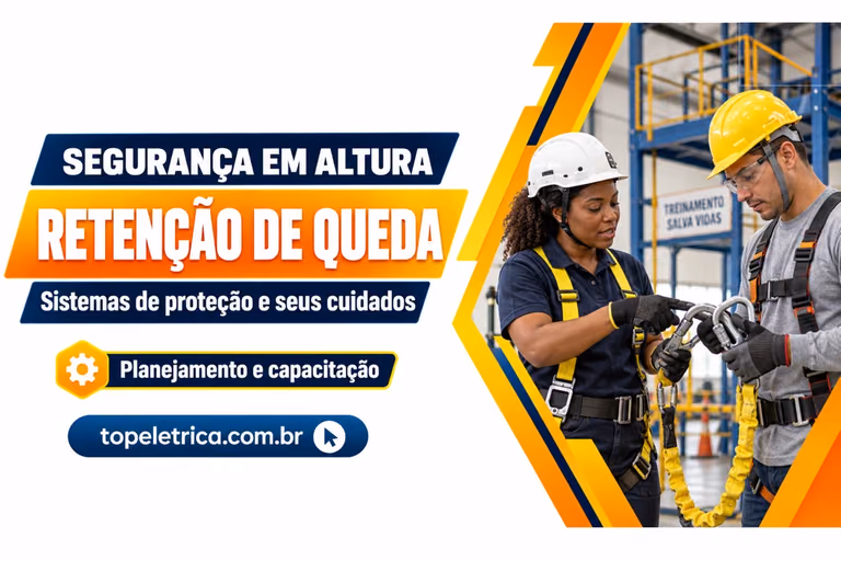 RETENÇÃO DE QUEDA: Sistemas de proteção e seus cuidados. Fotografia ilustrativa de inspeção de equipamentos em área de treinamento.