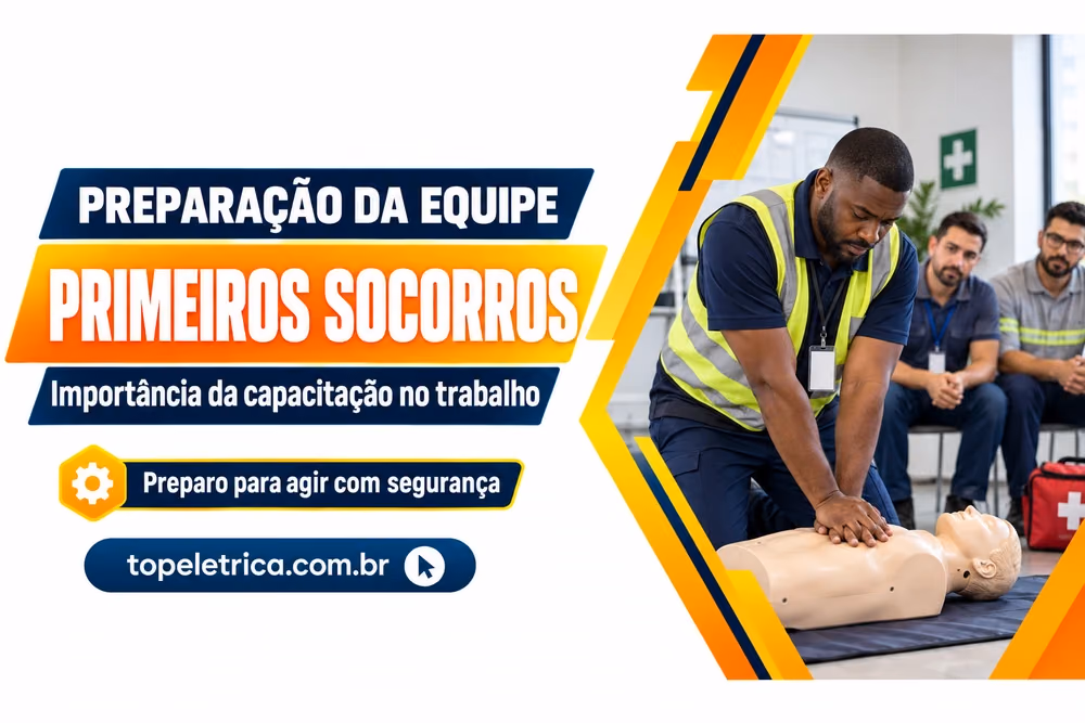 PRIMEIROS SOCORROS: Importância da capacitação no trabalho. Fotografia ilustrativa de treinamento de primeiros socorros com manequim.