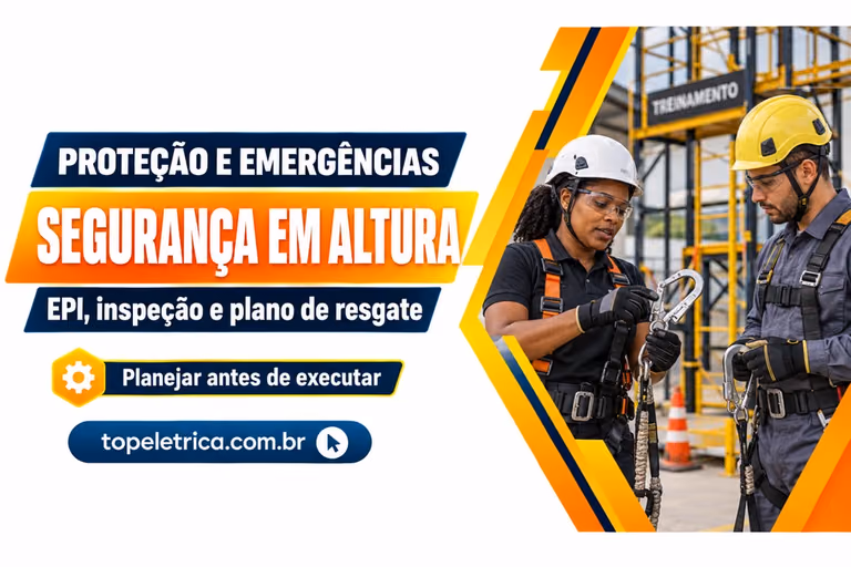 Segurança em altura: EPI, inspeção e plano de resgate