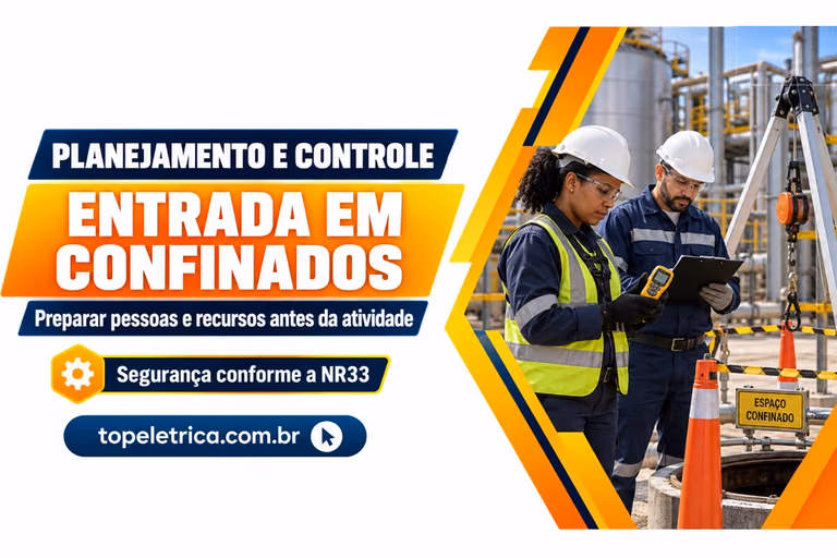 ENTRADA EM CONFINADOS: Preparar pessoas e recursos antes da atividade. Fotografia ilustrativa de equipe e equipamentos do lado de fora de um espaço confinado.